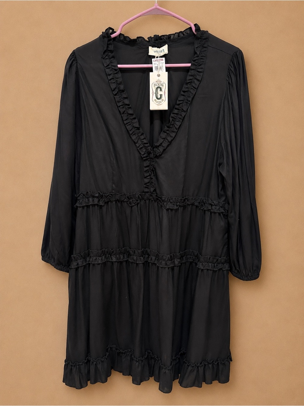 Rockin' C Black Ruffled Mini Dress